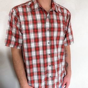 Wrangler Short Sleeve Button Down Hike Shirt Size L